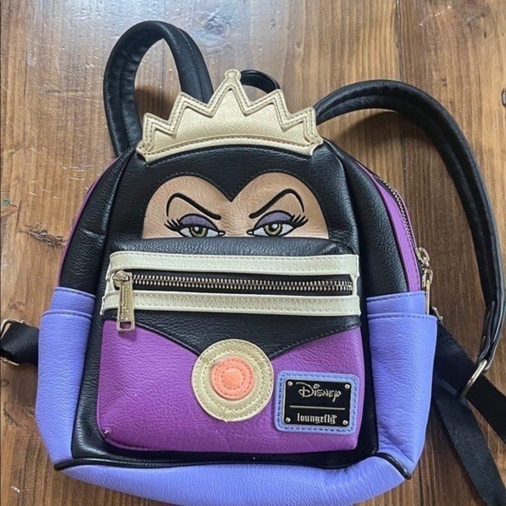 Disney Loungefly Evil Queen Mini Backpack Kids Purple Black Crown Character